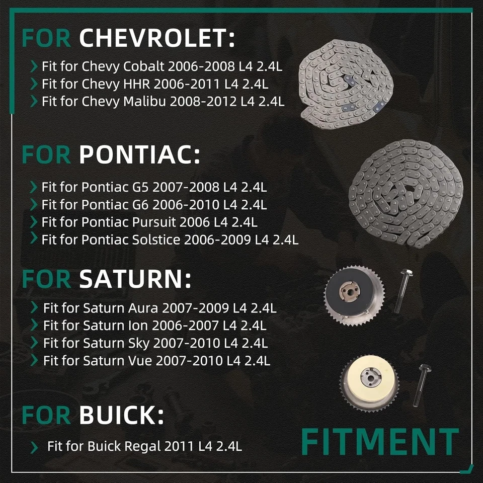 Timing Chain Kit with VCT Solenoid & Gasket fits Chevy Malibu Cobalt Pontiac - Image 2 of 4