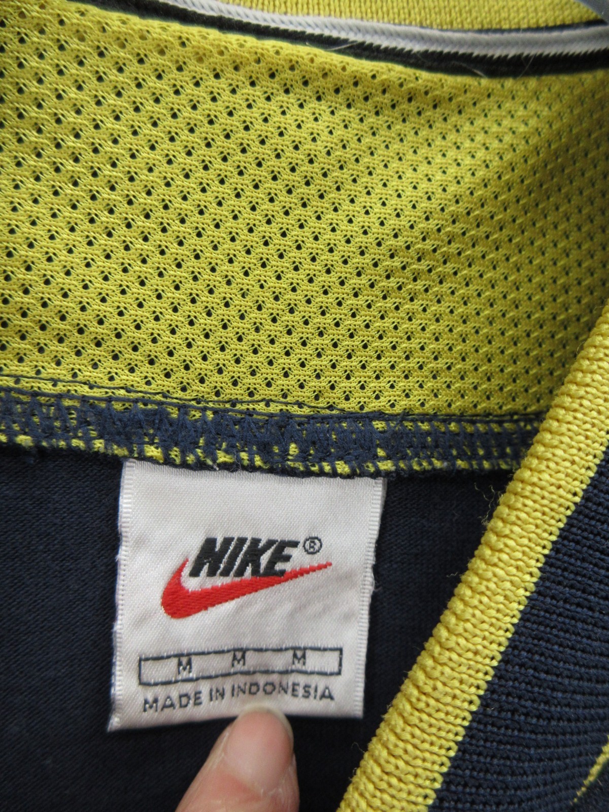 VINTAGE Nike Jacket Men Medium Blue Track Warm Up 90s Sportswear Blade Collar * image 10