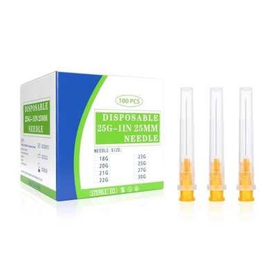 100 Count Disposable 25 Gauge 1 Inch Needles - Sterile and Versatile Supplies