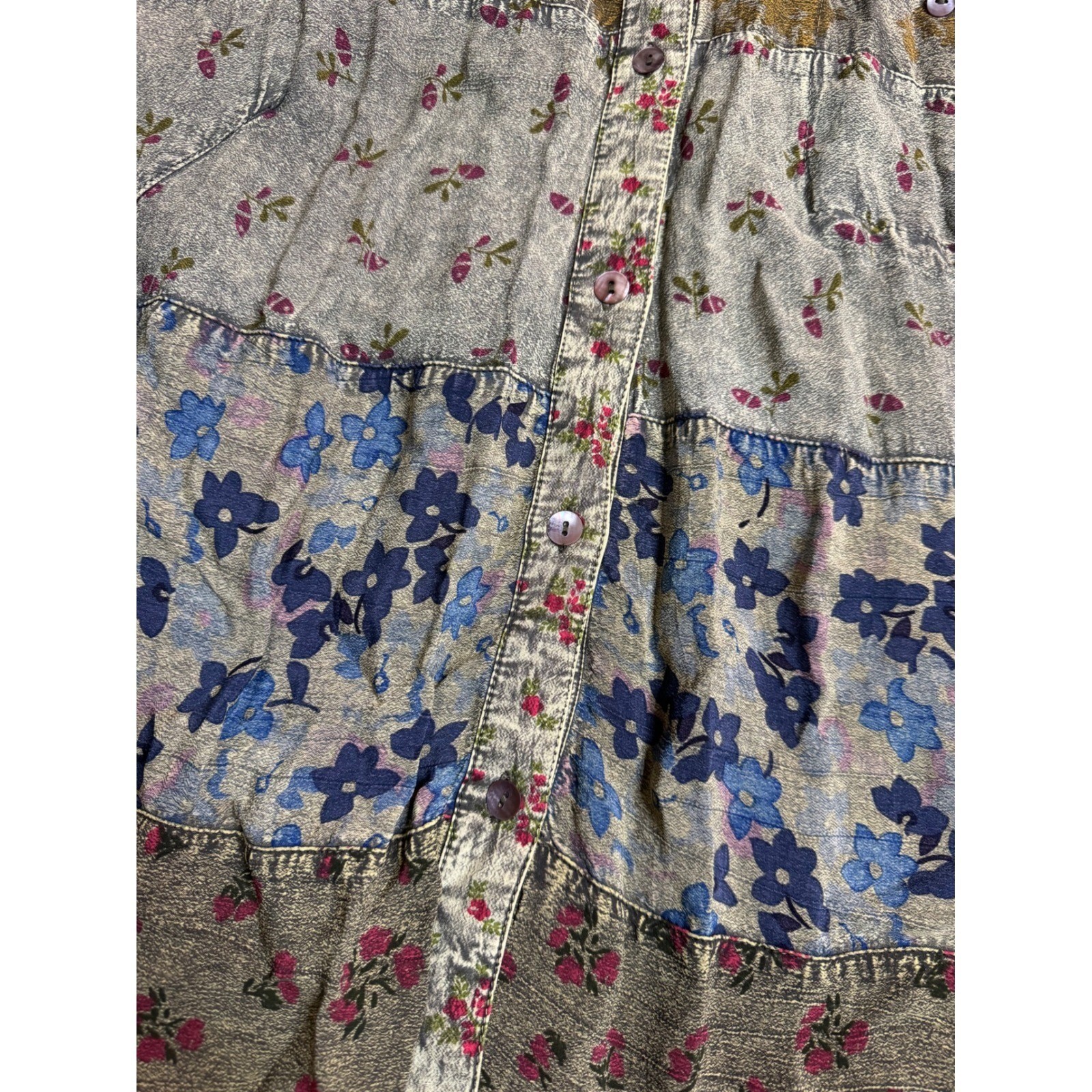 Young Threads Embroidered Patchwork Boho Blouse L… - image 6