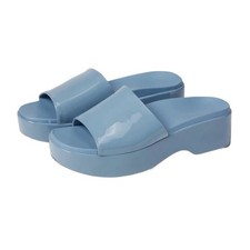 Vionic Calera Platform Slide Sandals Blue Pat...