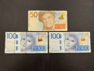 Damaged Sweden Kronor Banknote Set (3) LOT: 2308 031