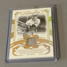 Vintage Charlie Gehringer Game Used Worn Jersey Patch /10 Tigers 2024 Flawless