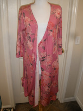 New Lularoe Michelle-S Women's Pink w/floral Wrap Dress w/ Tie Waist (65)
