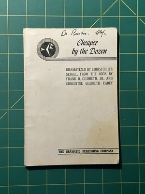 Cheaper by the Dozen by Frank B. Gilbreth Jr. and Ernestine Gilbreth Carey...