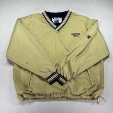 VTG 90's Georgia Tech Jacket Men's XL Gold NCAA Basketball Pullover Champion
