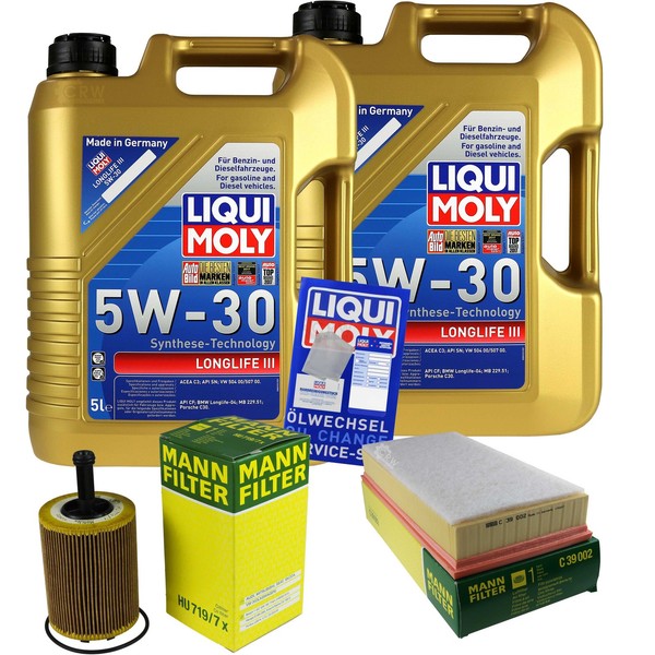 Mann Inspektionspaket 10L Liqui Moly Longlife 5W-30 FüR VW Touareg 2.5 R5 TDI-image
