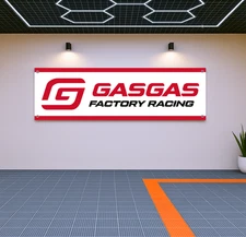 GasGas Factory Racing Flag 71x24" – Pit Garage Decor for Off-Road Riders