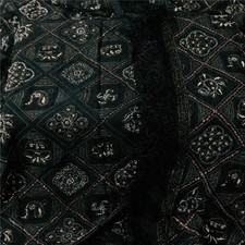 Sanskriti Vintage Black Dupatta Long Stole Pure Silk Hand Beaded Printed Scarves