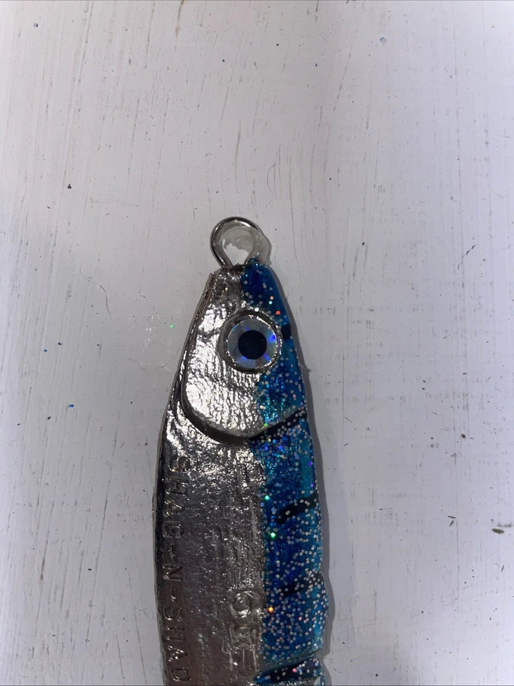 SHAG-N SHAD 6 盎司诱饵老式鱼饵蓝色带钩 — 第 2/4 张图片