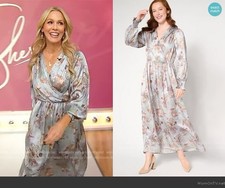 Me by Jennie Garth Regular Woven Maxi Dress Blue Grey Floral Size M A668601