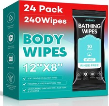 XL Ultra Thick Body Wipes for Adults - 240 Count Extra Large Disposable Cloth