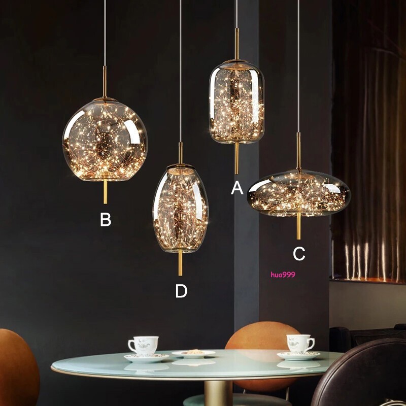 LED Pendant Light Bar Kitchen Lamp Glass Ceiling Lights Home Bedroom Chandelier