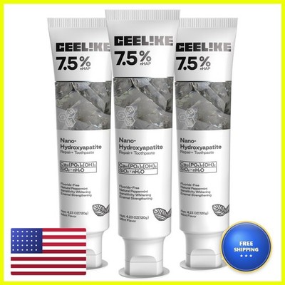 CEELIKE 7.5% Hydroxyapatite Toothpaste Fluoride-Free Sensitive Teeth 120g (3)