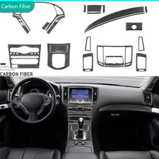 30Pcs Real Carbon Fiber Full Interior Kits Trim For Infiniti G35 G37 Sedan 07-13