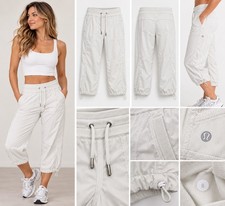 Lululemon Dance Studio Crop Pants Size 8 White Drawstring Athleisure Activewear