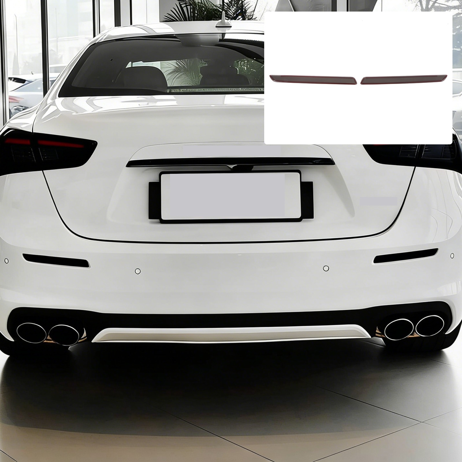Smoked Black Rear Fog Tail Light Lamp Cover Trim For Maserati Ghibli 18-23 US