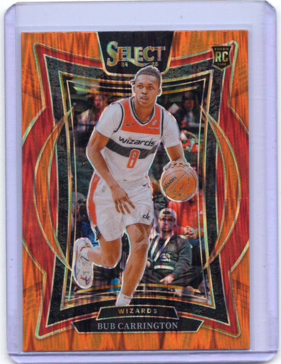 2024-25 Select Orange Flash Prizms #81 Bub Carrington Wizards Concourse