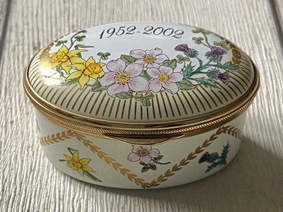 Box Staffordshire Emaille Pillendose Queen Elizabeth II Golden Jubilee 90 von 500