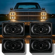 4pcs 4x6 Led Headlights Projector Sealed Beam For Chevy C10 1980-1988 Pickup