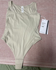lululemon WunderMost Square-Neck Sleeveless Bodysuit Thong Cut Beige XS