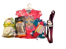 5 pc. Dog Toy Clothing Harness Leash and Treat Lot For Small/Medium Size Dogs