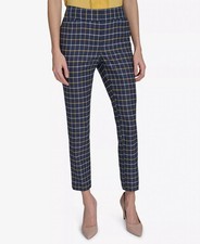 Tommy Hilfiger Women's Pants Sz 4 Plaid-Print Slim-Fit Ankle