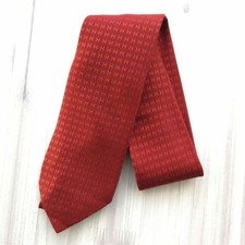 HERMES Silk Tie Fasone H Pattern Red