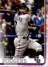3 CARD LOT - 2019 Topps Update Series - Rookie Debut Brendan Rodgers #US45 (RC)