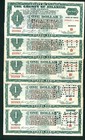 ((5 CONSECUTIVE)) $1 1934 The County of Atlantic - School Scrip -New Jersey — photo 1