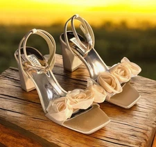 Badgley Mischka Carli Rosette Sandel luxury holiday  Blush Nude Sandal ,Variety