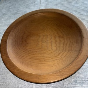Handcrafted Most Likely Cherry Wood Platter Light Brown 12 Inch Diameter
