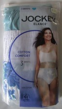 Jockey Elance 100 Cotton Brief Underwear - Women's Size 8 - 3 Pack - New