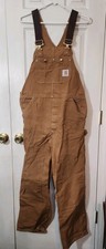 Vintage 80s Carhartt Double Knee Overalls Size 34x30 Work Duck Bib 6FB