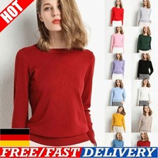 Damen Kaschmir Pullover Damen Strickpullover Slim Rundhalsausschnitt Pullover🔥