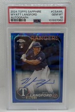 2024 Topps Chrome Sapphire Autographs Wyatt Langford /199 RC PSA 10