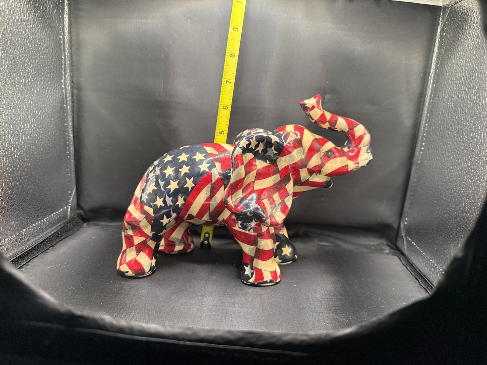 Elephant  Figurine American Flag Stars Stripes Patriotic USA Red/White/Blue