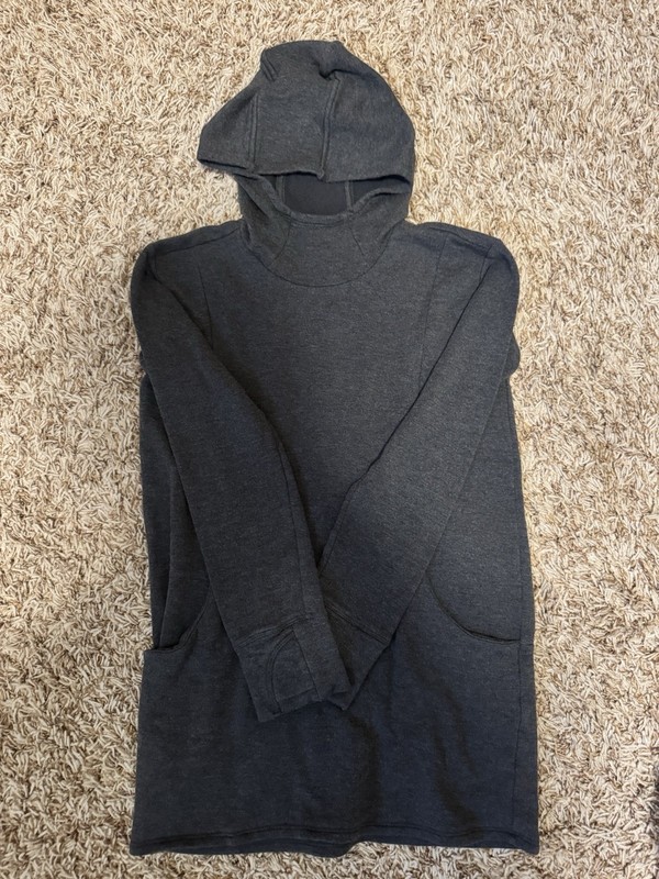 Athleta Girl It's All Hood Pullover Tunic Hoodie Sz M (8-10y Gray Shirt Sweater