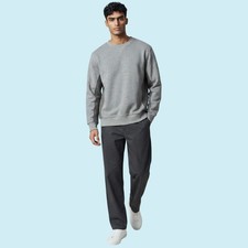 Alo Yoga Ridge Sweatshirt Men's Large Gray Crewneck Cotton Fleece Pullover
