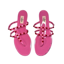 Valentino Garavani Rockstud Pink Jelly PVC Sandals 40 US 9.5