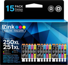 250XL 251XL Ink Cartridge Replacement for Canon 250 XL 251 XL 15 Pack