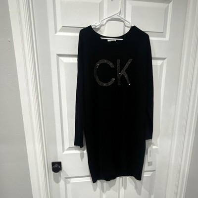 calvin klein black sweater dress Elegant Black Gold Sequence Glitter Strap Deep V-Neck Gown Dress – EDITE  MODE main image 1