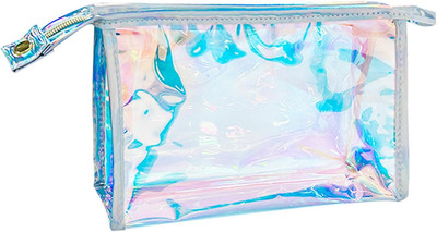 Green Transparent Laser Cosmetic Bag Iridescent Holographic Waterproof PVC Makeu