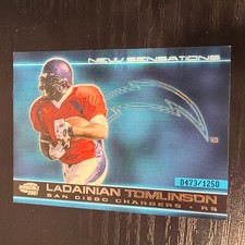 LaDanian Tomlinson 2001 Pacific Rookie Card #25. New Sensations 473/1250.. rookie card picture