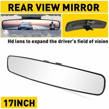 Interior Rear View Mirror Wide Angle Convex Black 17inches Fit For Car Suv Truck