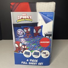 Marvel Spider-Man Spidey Amazing Friends 4-Piece Bedding Set. Full. Microfiber