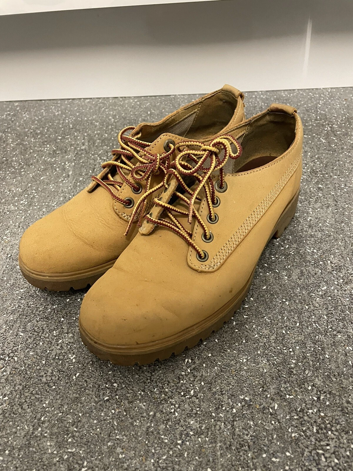 Scarpe stivali corti piatti Timberland Oxford colore sabbia taglia UK 4