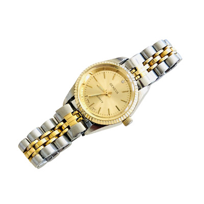 DOUBLE SIGNED Geneva オークションカタログ Vintage Geneva Gold Silver Two-Tone Quartz Women's Watch 6.5