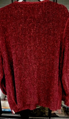 Woolwich Womens 2XL Maroon Confetti Fleck Button Cardigan W/ Pockets - 第 7/7 張圖片