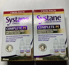 Lot Of 2-Systane Complete PF Lubricant Eye Drops  4~10 mL. Bottles Exp: 07/2026+